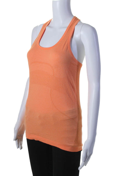 Lululemon Womens Round Neck Pullover Racerback Activewear Top Orange Size