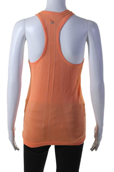 Lululemon Womens Round Neck Pullover Racerback Activewear Top Orange Size