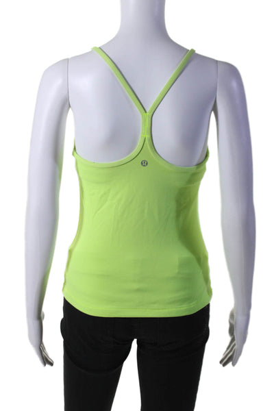 Lululemon Womens Round Neck Pullover Activewear Tank Top Lime Green Size S