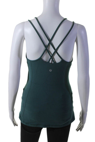 Lululemon Womens Stretch Round Neck Pullover Activewear Wokrout Tank Top Green S