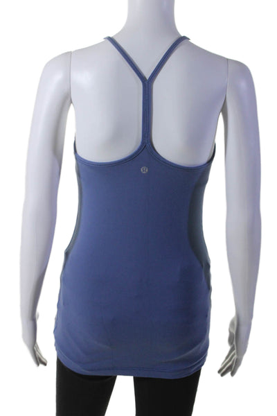 Lululemon Womens Stretch Round Neck Pullover Activewear Tank Top Blue Size S