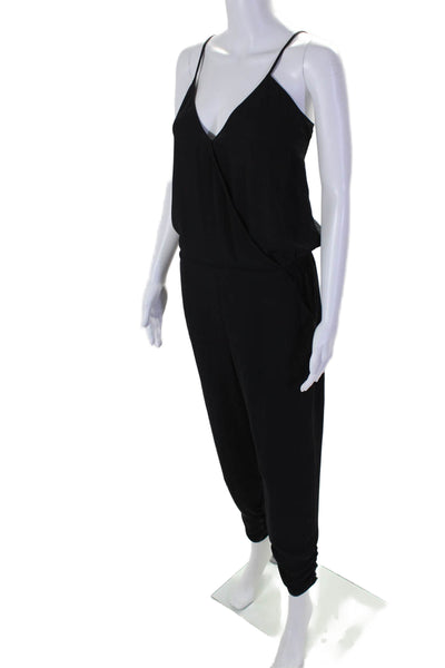 Aqua Womens Textured Strapless Ruched Waist Long Jumpsuit Black Size L