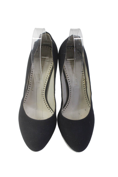 Stella McCartney Womens Low Platform Slide On Pumps Black White Size 38 8