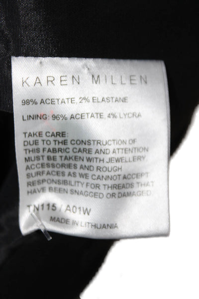 Karen Millen Womens Satin Sleeveless Beaded Choker Blouse Black Size 10