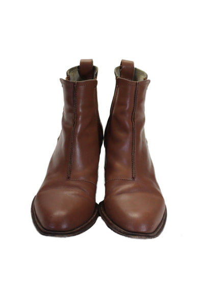 Rag & Bone Womens Leather Stretch Inset Pull On Ankle Boots Brown Size 39 9