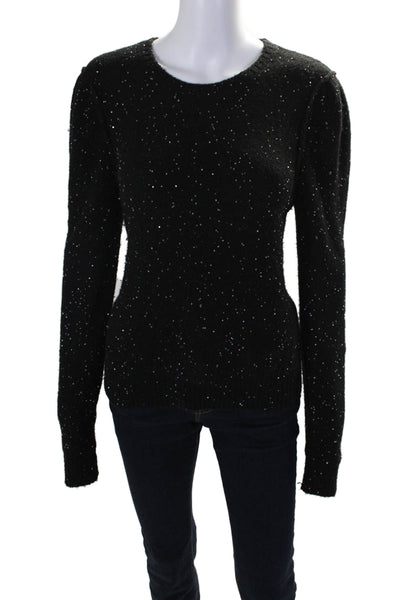 Generation Love Womens Sequined Crew Neck Sweater Black Size Extra Small