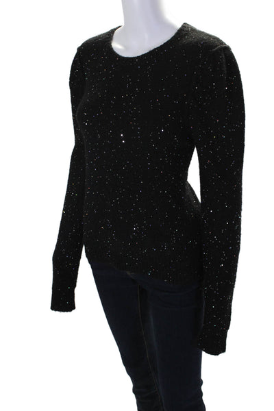 Generation Love Womens Sequined Crew Neck Sweater Black Size Extra Small