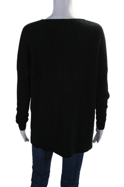 Vince Womens Crew Neck Long Sleeves Sweater Black Wool Size Extra Small