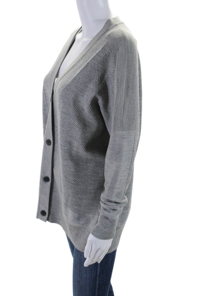 Vince Womens Wool Long Sleeve Button Up Cardigan Sweater Gray Size XS