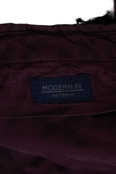 Incotex Mens Cotton Flat Front Straight Leg Trousers Burgundy Size 38