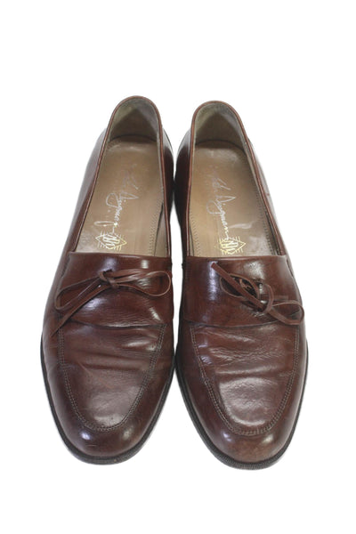 Martin Dingman Mens Leather Slip On Loafer Dress Shoes Brown Size 10