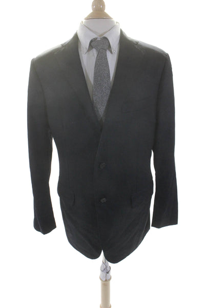 Marzoni Mens Solid Single Breasted Notched Lapel Blazer Jacket Navy Size 38