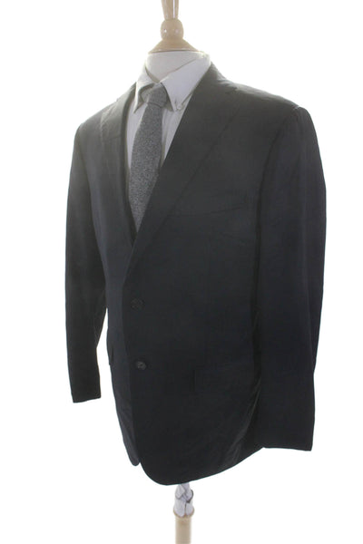 Marzoni Mens Solid Single Breasted Notched Lapel Blazer Jacket Navy Size 38