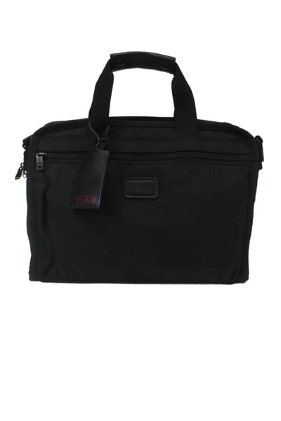 Tumi Mens Nylon Zipper Closure Top Handle Briefcase Document Bag Black Size M