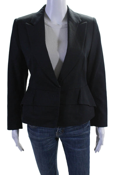 Dries Van Noten Womens Single Button Blazer Jacket Black Cotton Size EUR 38