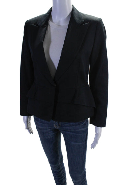 Dries Van Noten Womens Single Button Blazer Jacket Black Cotton Size EUR 38