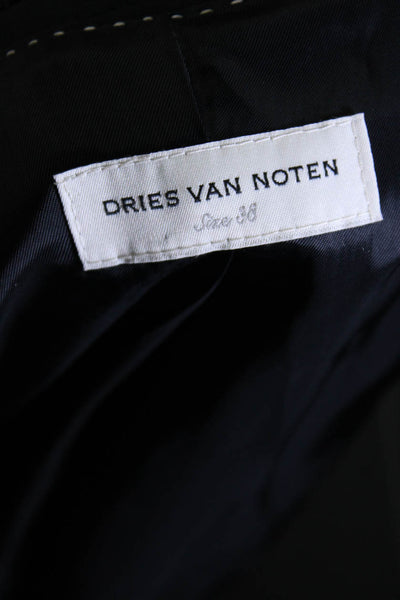 Dries Van Noten Womens Single Button Blazer Jacket Black Cotton Size EUR 38