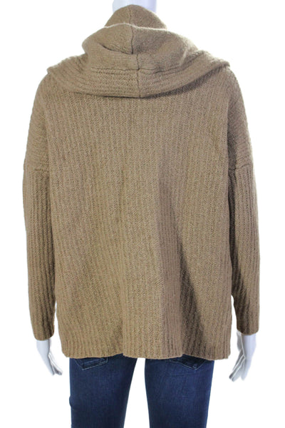 Vince Womens Wool Long Sleeve Open Front Sweater Brown Size M