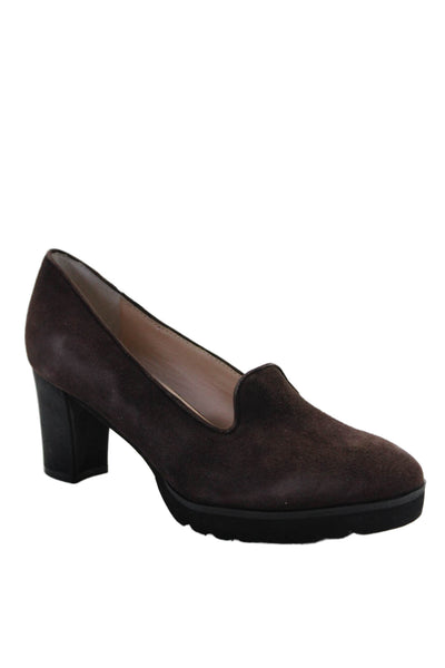 Sacha London Womens Slip-on Block Heels Dark Brown Size 6 1/2