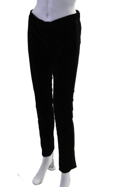 J Brand Womens Striped Sides Mid Rise Skinny Leg Pants Black Cotton Size 26