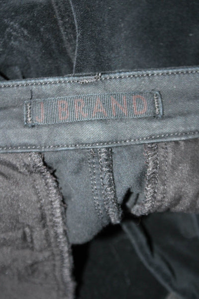 J Brand Womens Striped Sides Mid Rise Skinny Leg Pants Black Cotton Size 26