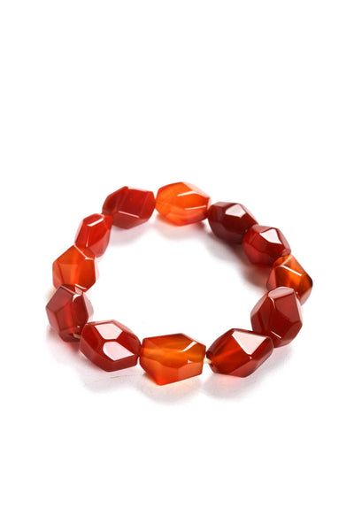 Designer Womens Tumbled Carnelian Stretch Beaded Bracelet