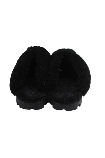 UGG Australia Womens Shearling Lined Suede Slippers Black Size 8