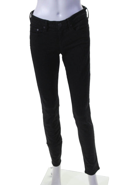 Vince Womens Riley Legging Cotton Zipped Buttoned Pants Black Size 26