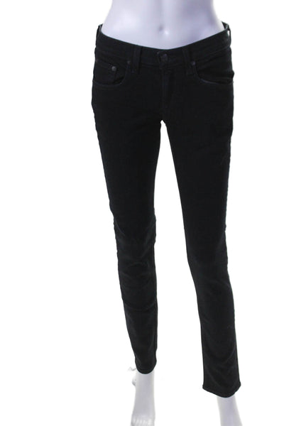 Rag & Bone Womens Skinny Cotton Buttoned Zipped Slip-on Pants Black Size 26