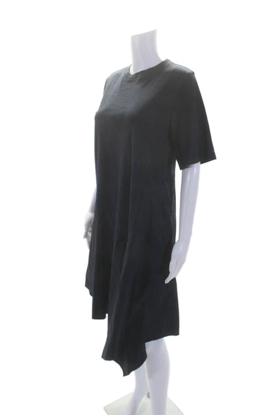 COS Womens Short Sleeve Crew Neck Shirt Shift Dress Navy Blue Cotton Size XS