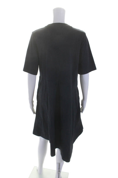 COS Womens Short Sleeve Crew Neck Shirt Shift Dress Navy Blue Cotton Size XS