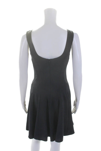 Theory Womens Back Zip Sleeveless Scoop Neck A Line Dress Navy Blue Size 2