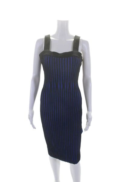 Rachel Rachel Roy Womens Sleeveless Square Neck Ribbed Dress Blue Size XL