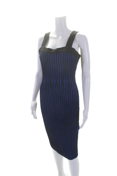 Rachel Rachel Roy Womens Sleeveless Square Neck Ribbed Dress Blue Size XL