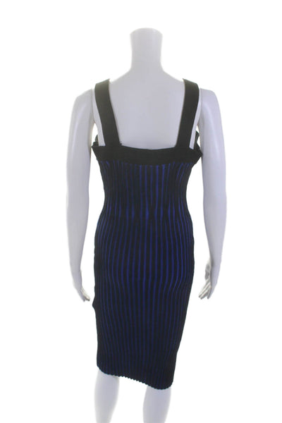 Rachel Rachel Roy Womens Sleeveless Square Neck Ribbed Dress Blue Size XL