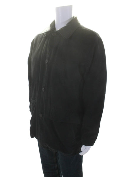 RAINFOREST Mens Double Zip Leather Trim Coat Black Size M