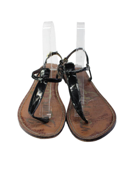 Sam Edelman Womens Ankle T Strap Sandals Black Leather Size 8M