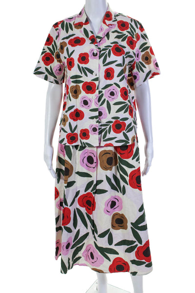 Marimekko Uniqlo Womens Floral Print Skirt Set Multi Colored Size Extra Small