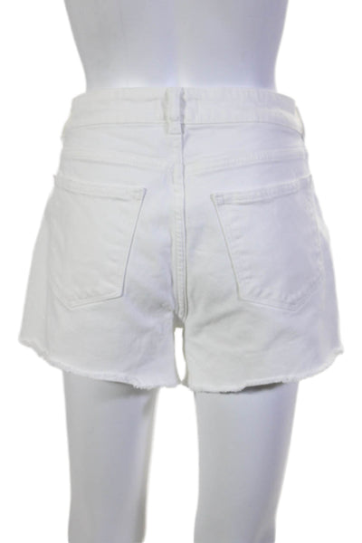 DL1961 Womens Denim Zip High Rise Boyfriend Fit Karlie Shorts White Size 29