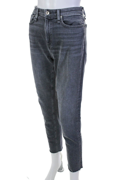 Rag & Bone Womens High Rise Nina Ankle Skinny Leg Jeans Black Cotton Size 29