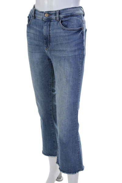 DL1961 Womens Bridget Cropped High Rise Boot Cut Jeans Blue Cotton Size 29