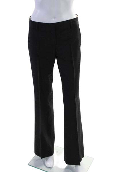 Theory Womens Wool Zipped Buttoned Trousers Pants Black Size 2