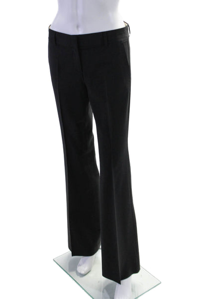 Theory Womens Wool Zipped Buttoned Trousers Pants Black Size 2