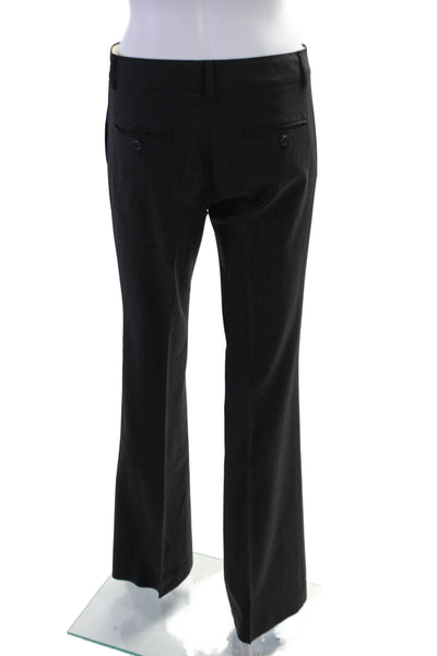 Theory Womens Wool Zipped Buttoned Trousers Pants Black Size 2