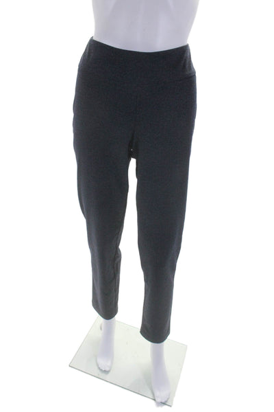 Up! Womens Elastic Waistband High Rise Straight Leg Pants Blue Size 6