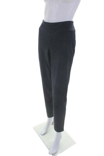 Up! Womens Elastic Waistband High Rise Straight Leg Pants Blue Size 6