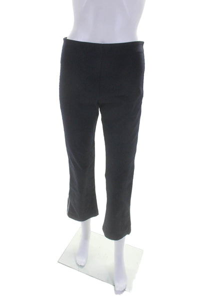 Equestrian Womens Elastic Waistband Straight Leg Pants Navy Cotton Size Small