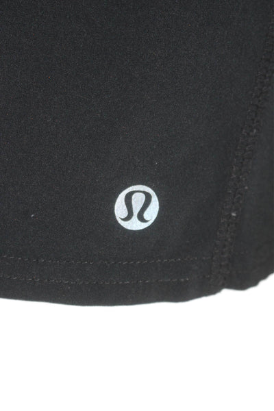 Lululemon Womens Textured Lined Elastic Waist Athletic Mini Skort Black Size XS