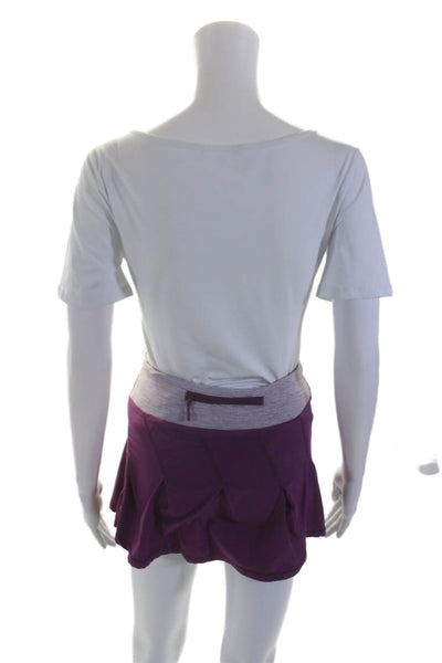 Lululemon Womens Textured Lined Elastic Waist Athletic Mini Skort Purple Size XS