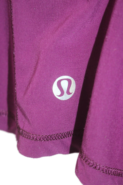 Lululemon Womens Textured Lined Elastic Waist Athletic Mini Skort Purple Size XS